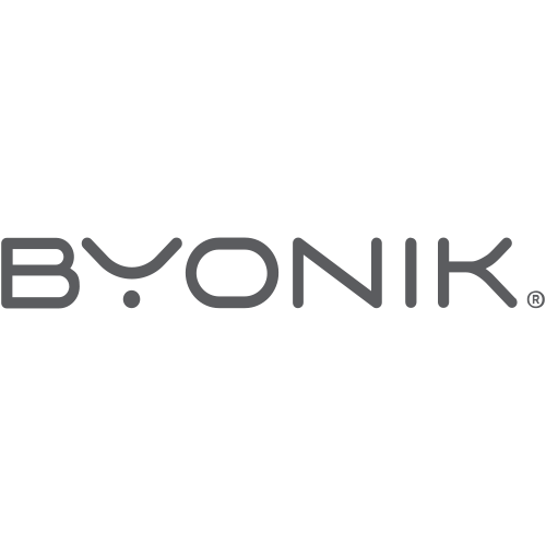 Das Bild zeigt ein Logo mit dem Schriftzug "BYONIK" in stilisierter, grauer Schrift auf weißem Hintergrund. Der Buchstabe "Y" hat ein einzigartiges Design mit einem Punkt darunter.