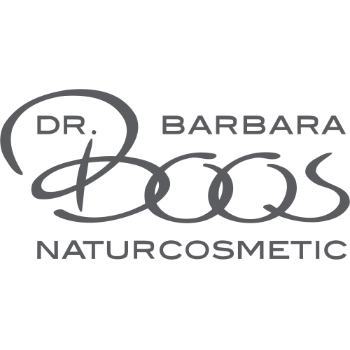 Das Bild zeigt ein Logo mit dem Schriftzug "Dr. Barbara Boos Naturcosmetic" in eleganter, geschwungener Schrift auf weißem Hintergrund.